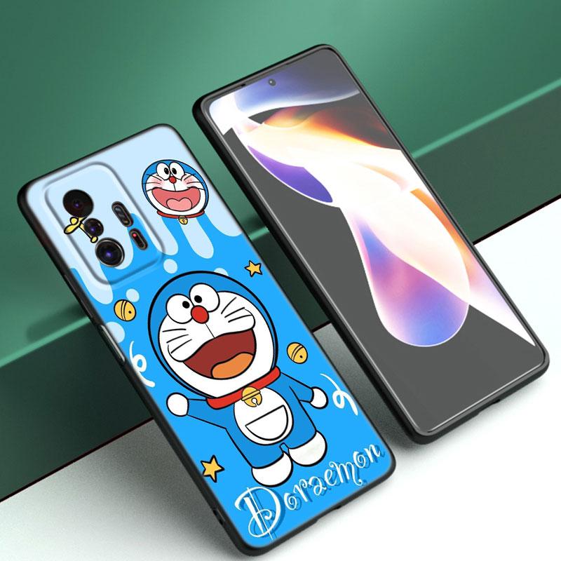 Cartoon Anime Doraemon Black Phone Case For Xiaomi Mi 9 SE 8 10 10T 11 12 13 Lite 9T 11T 12S 12T 13T 14 Pro 5G NE 11i 12X
