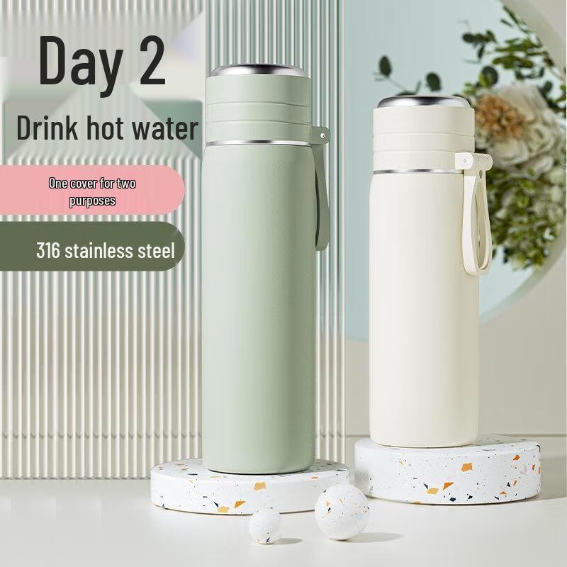 ZETAI 600 мл Термос-бутылка для воды из нержавеющей стали с ситечком для чая