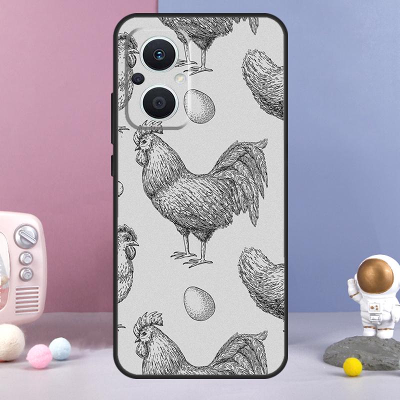Чехол с рисунком цыпленка для OPPO Reno 12 F 11F 13F 14F 10 11 13 14 Pro 7 8 Lite Чехол OPPO Find X9 X6 X5 X8 Pro