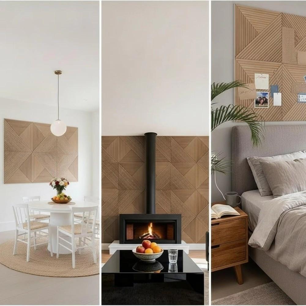 Slatted Acoustic Panel UV Printed 3D Wall Panel New Wall Sticker Studio