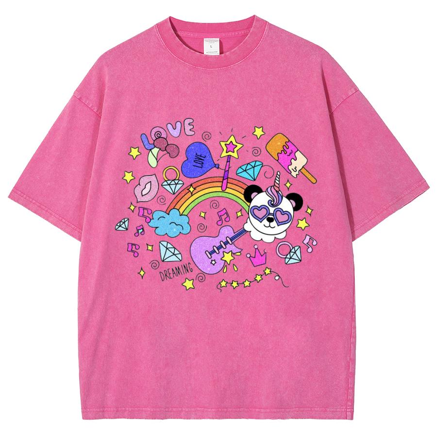 Футболка женская с милыми элементами из мультфильма, свободная, с коротким рукавом, унисекс, повседневная, базовая, простая