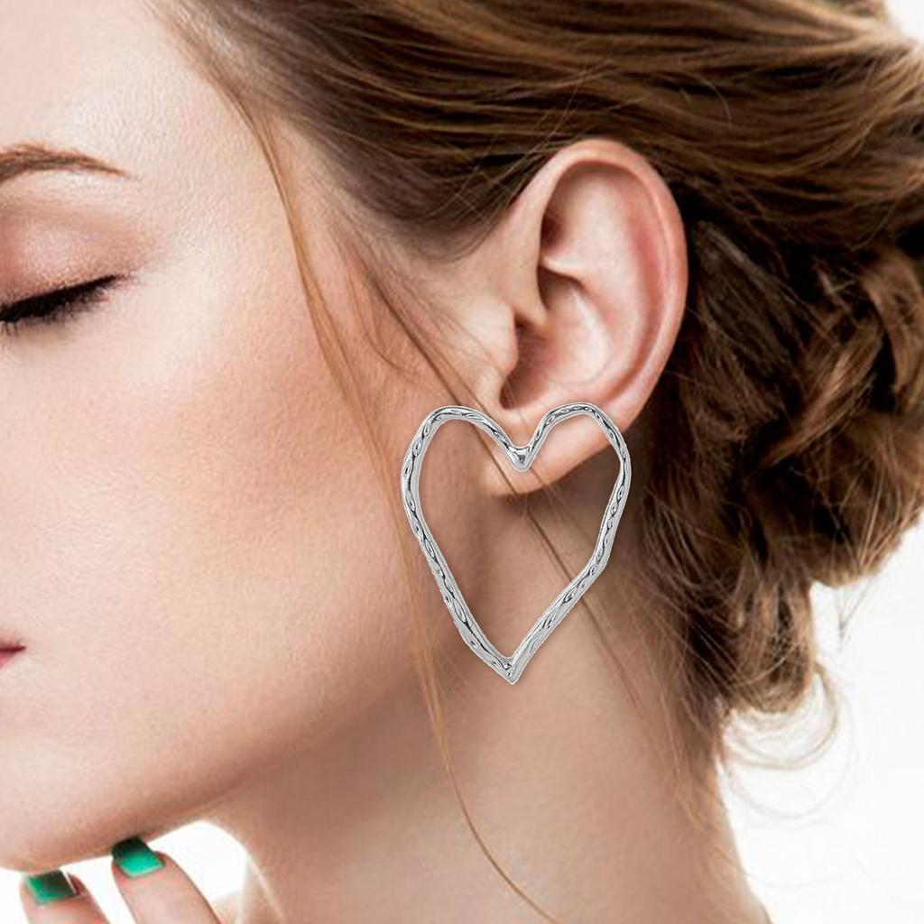 Серьги-пусеты «Полое сердце» Креативный аксессуар для ушей Серьги-пусеты в виде сердца Подходят для подростков, любителей молодежной моды, в подарок