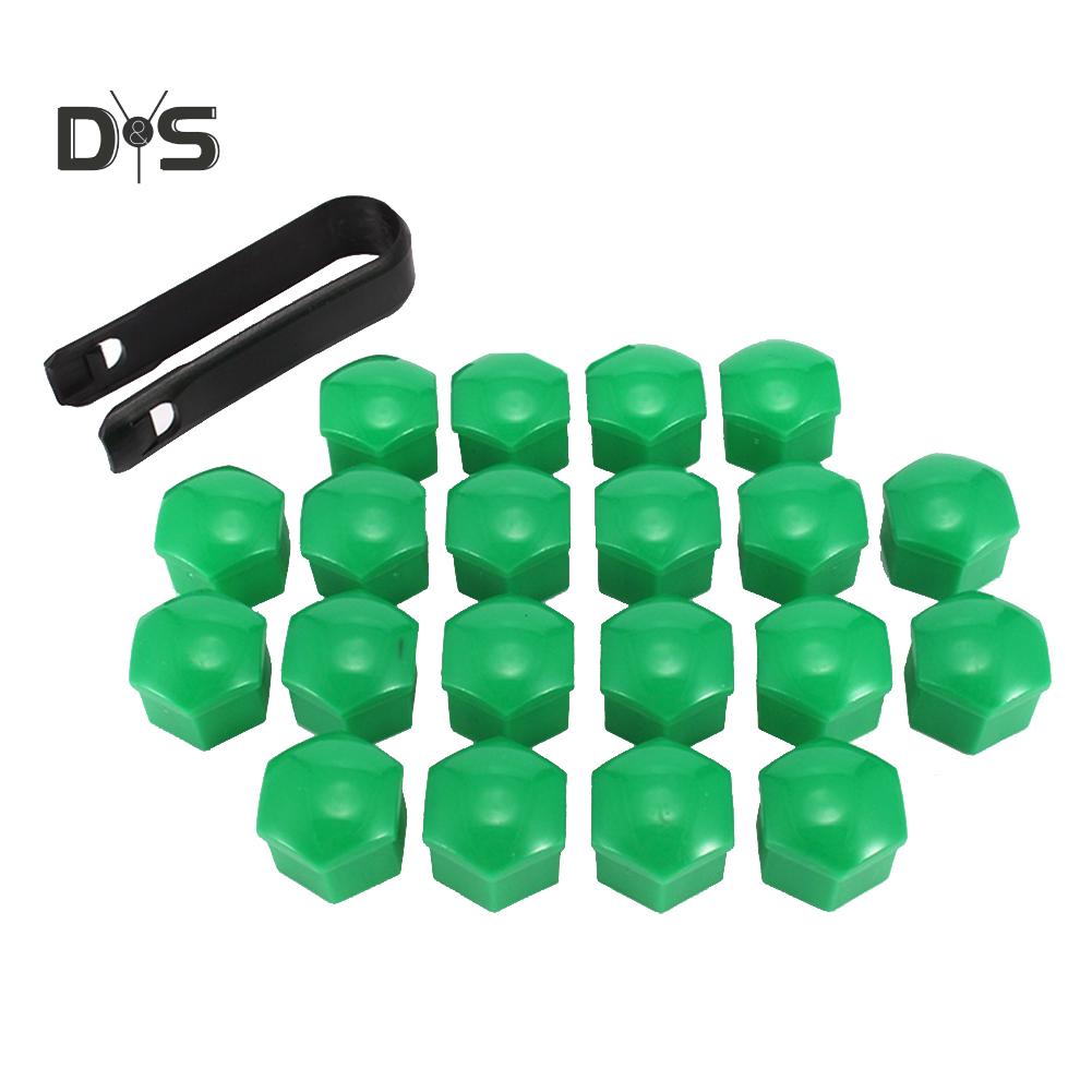 DYS Auto Shop 20Pcs 17mm Car Vehicle Wheel Center Nut Protection Cover Caps with Removal Tool