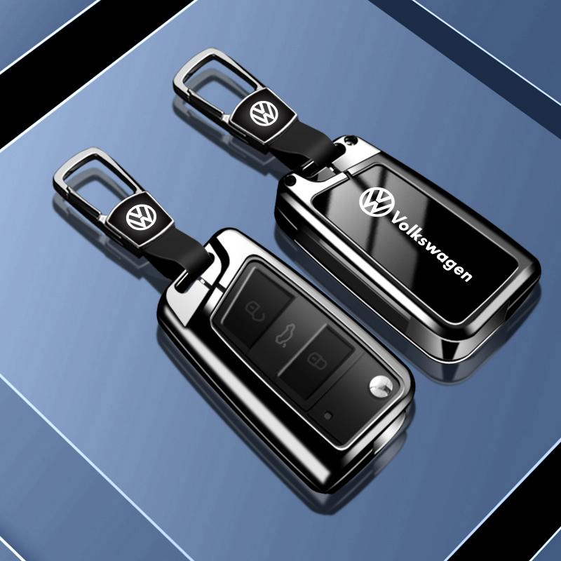 New Zinc Alloy Flip Car Remote Key Case Cover Case Holder Fob For VW Volkswagen Golf 7 MK7 Tiguan MK2 Auto Keychain Accessories zo2