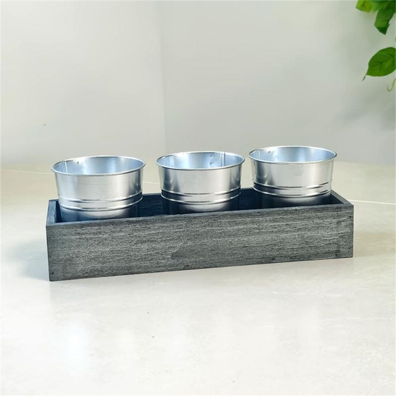 Handmade Trough Succulent Planter Craft Ornament for Desktop Landscaping Desktop Trough Decorations Planter Landscaping