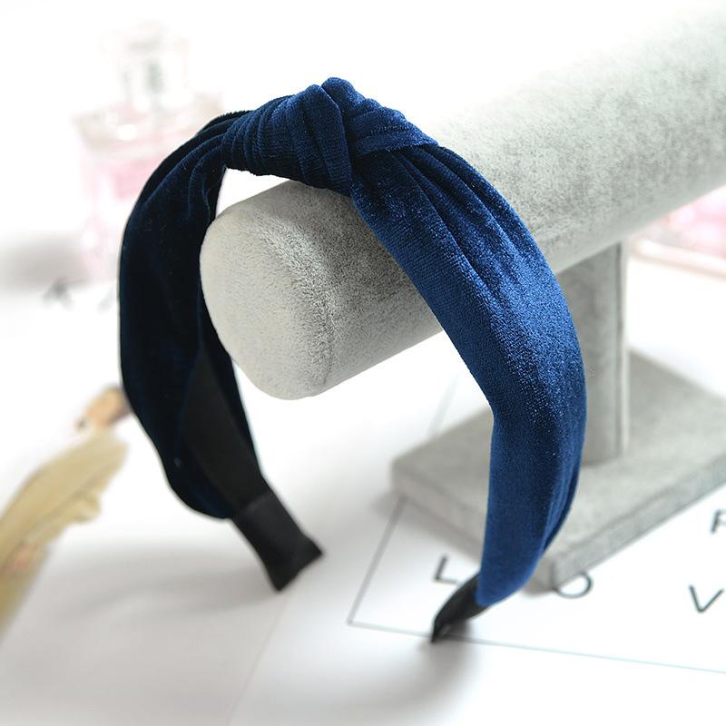 Autumn And Winter Wide-Brimmed Headband Fabric Knotted Corduroy Headband Women'S Japanese And Korean Face Wash Headgear Hair Accessories