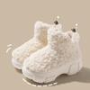 Women Winter Solid Color Snow Boots Casual Short Tube High Bottomed Fleece Home Martin Boot Fur Cotton Shoes 34-41