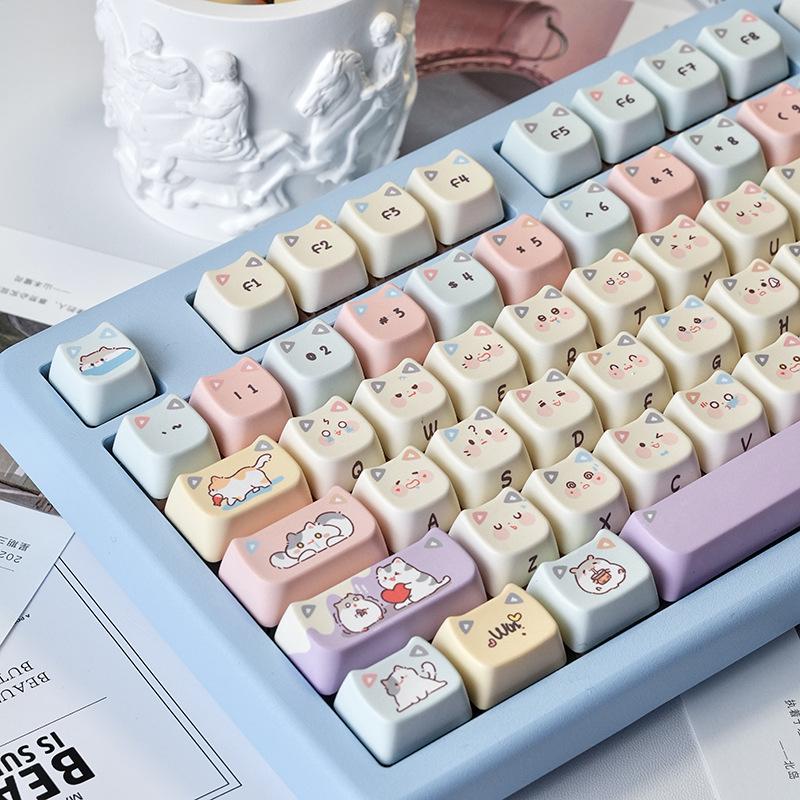 Колпачок для клавиш PBT с тематикой «Кошки-прятки» - Пятистороннее сублимационное окрашивание для механических клавиатур