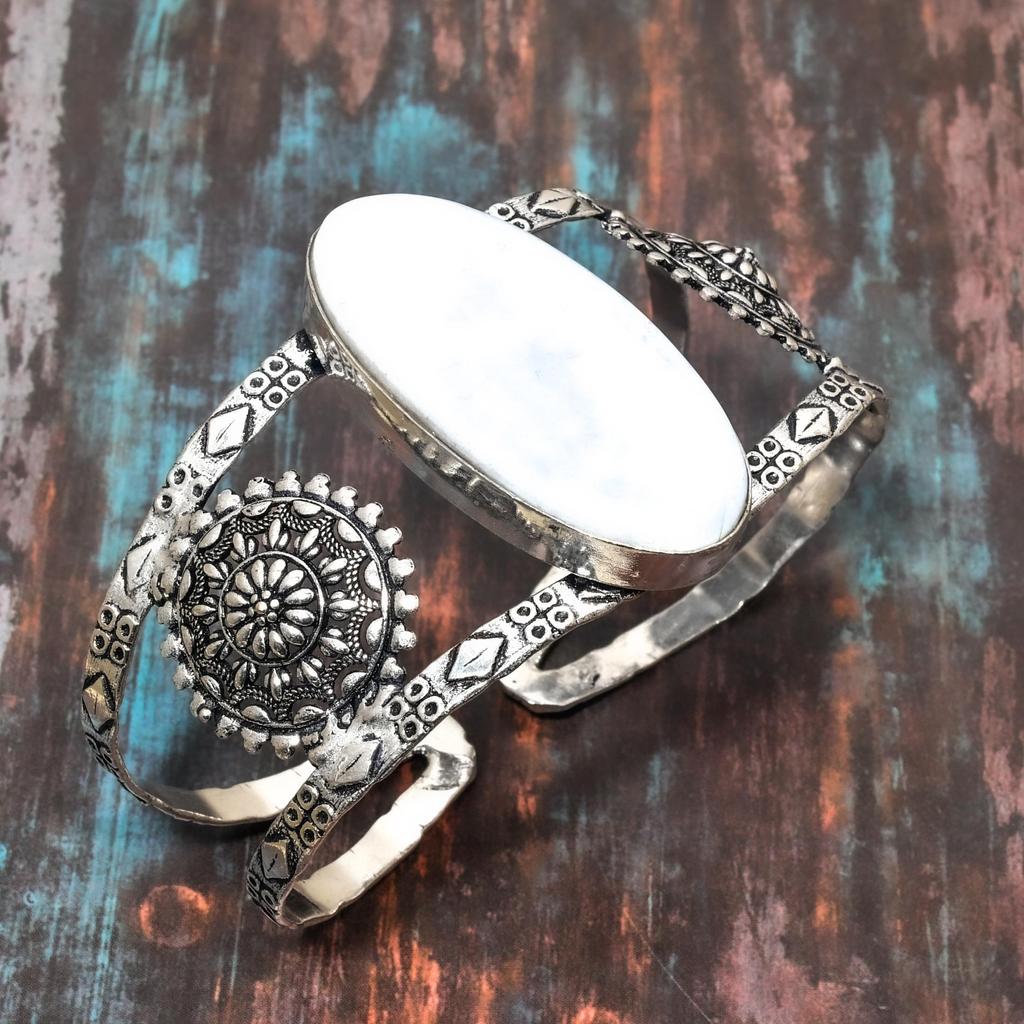 Драгоценный камень из перламутра, стерлинговое серебро 925 пробы, удивительные ювелирные изделия ручной работы, регулируемый браслет/манжета