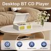 Ретро CD-плеер 3,5 мм AUX Bluetooth-совместимый 5.4 Портативный CD-плеер с пультом дистанционного управления Настольный CD-плеер для меломана