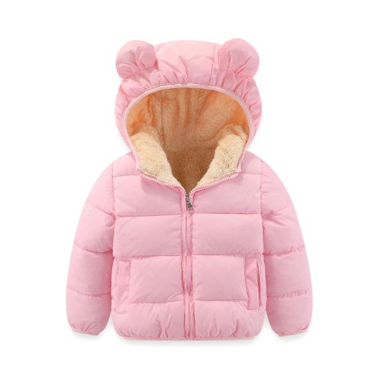 Зимние пальто для малышей с капюшоном, флисовая куртка для младенцев, утолщенная куртка для девочек