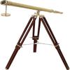 139.7 Cm Nautical Hand Made Brass Telescope WIth Wooden Adjustablle Tripod Stand In Shinny Brass FInish Decorative Item