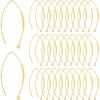 UNICRAFTALE 50Pcs Real 18K Gold Plated Earring Hooks V-Shape Ear Wires Metal Earring Hooks with Horizontal Loop Metal Ear Wires Drop Earring Hooks