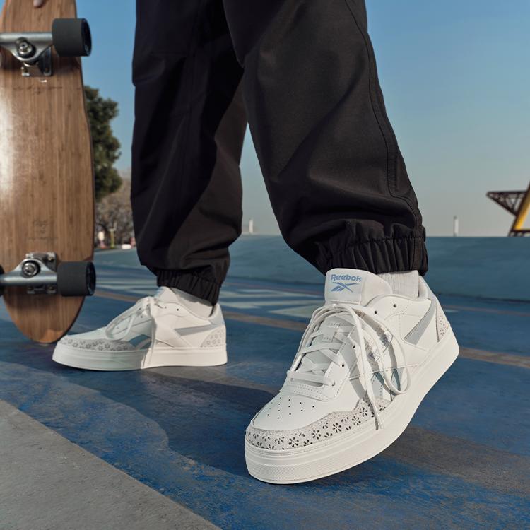 Reebok Кеды Court Advance Bold Color Block Retro Низкие Женские кроссовки Белый Синий 100074336