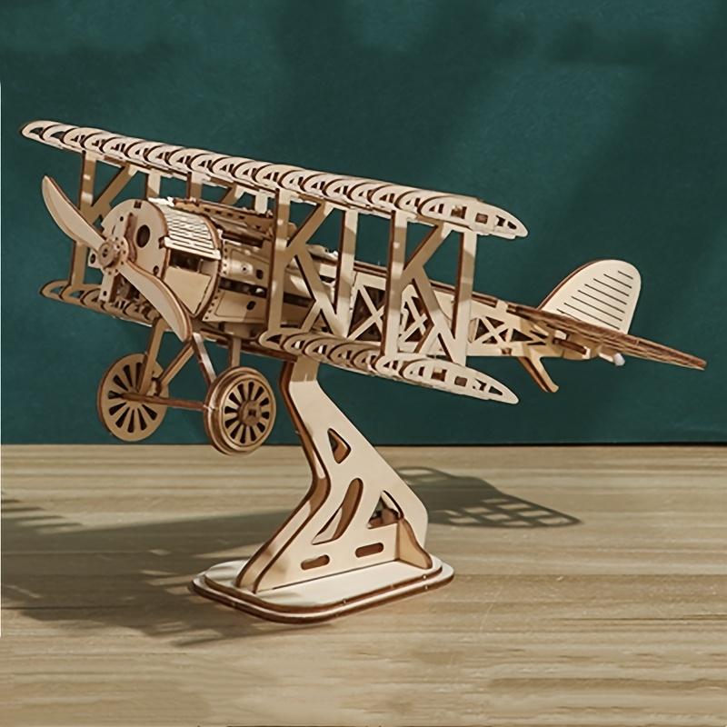 3D деревянная головоломка крылья самолет деревянная поделка своими руками модель самолета набор для сборки ручная работа 3D трехмерная головоломка ретро модель самолета украшение для дома игрушка