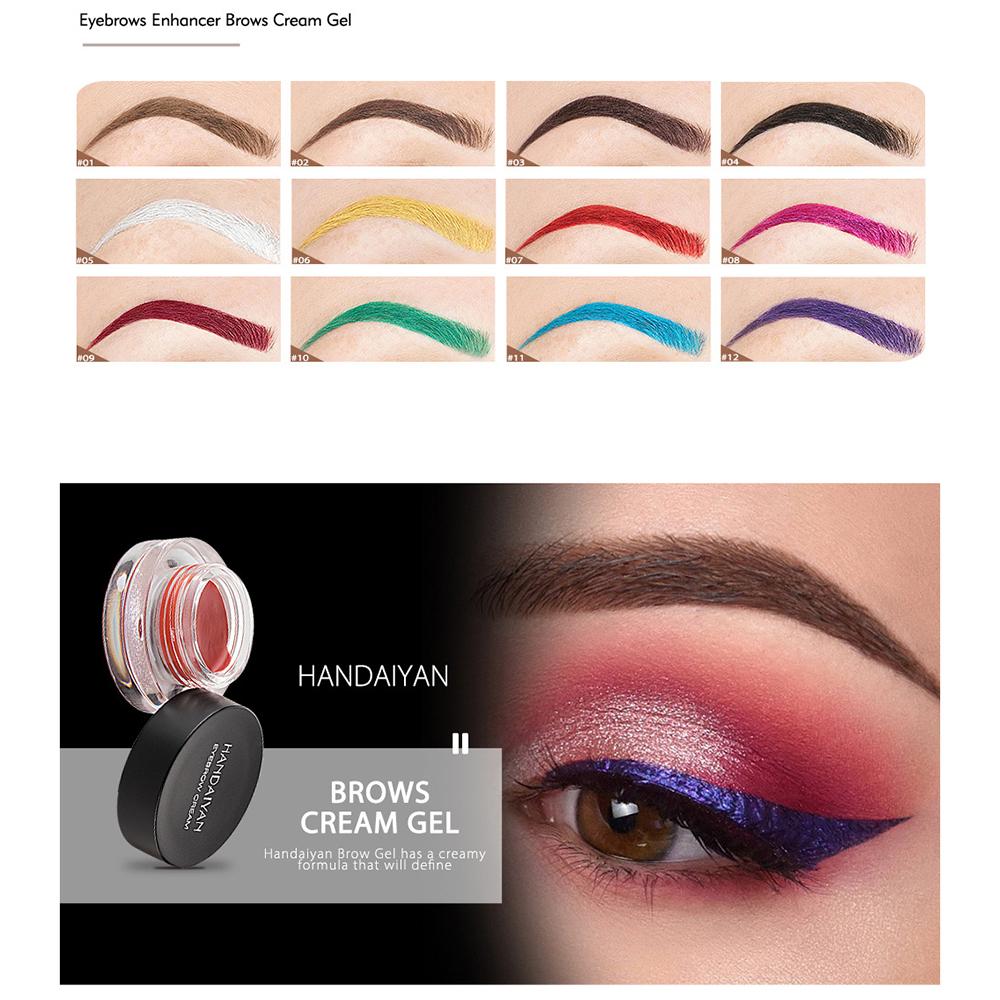 HANDAIYAN 12 цветов, водостойкий крем для бровей, профессиональная подводка для глаз, гель для бровей, оттенок для черных бровей, инструменты для макияжа бровей