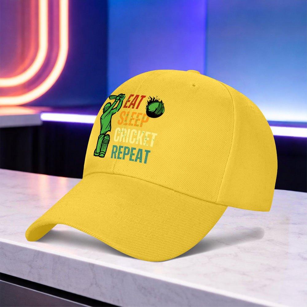 Printed Eat Cricket Cycle Easy Light Baseball Cap Lightweight Unisex Outdoor Sports Cap for Weddings Parties Festivals