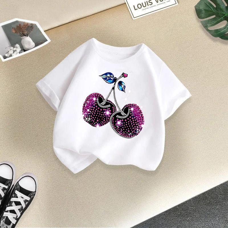 Children's Casual Short-sleeved T-shirt - Summer Girl's Cute Cherry T-shirt