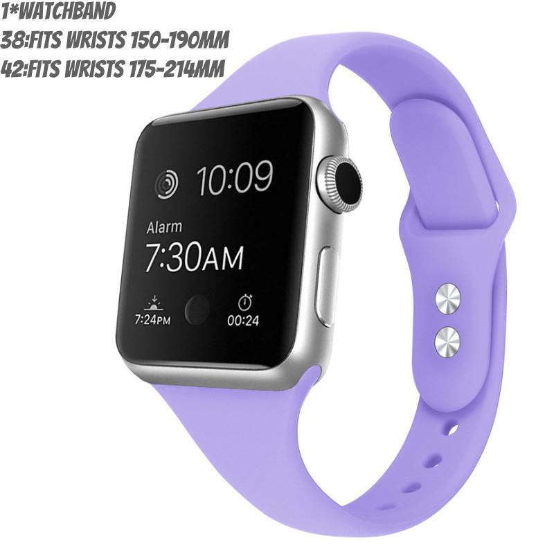 Ремешок для Apple Watch с тонкой талией, силиконовый ремешок, двойная пряжка, легкий, для фитнеса