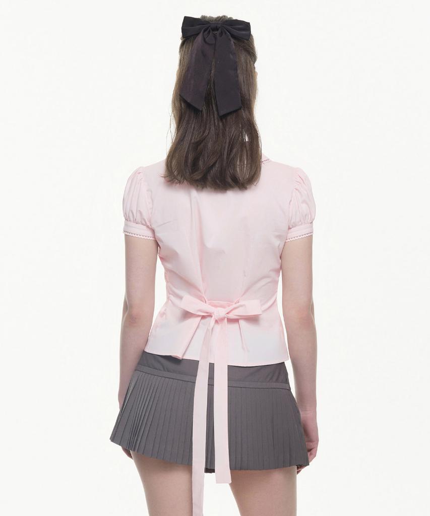 WHISFAIRY Classic Lace Blouse - Pink
