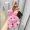 Colorful Star Rabbits Keychain Plush Bag Charm Handmade Keyring Craft Supplies for Backpacks and Keys Decoration