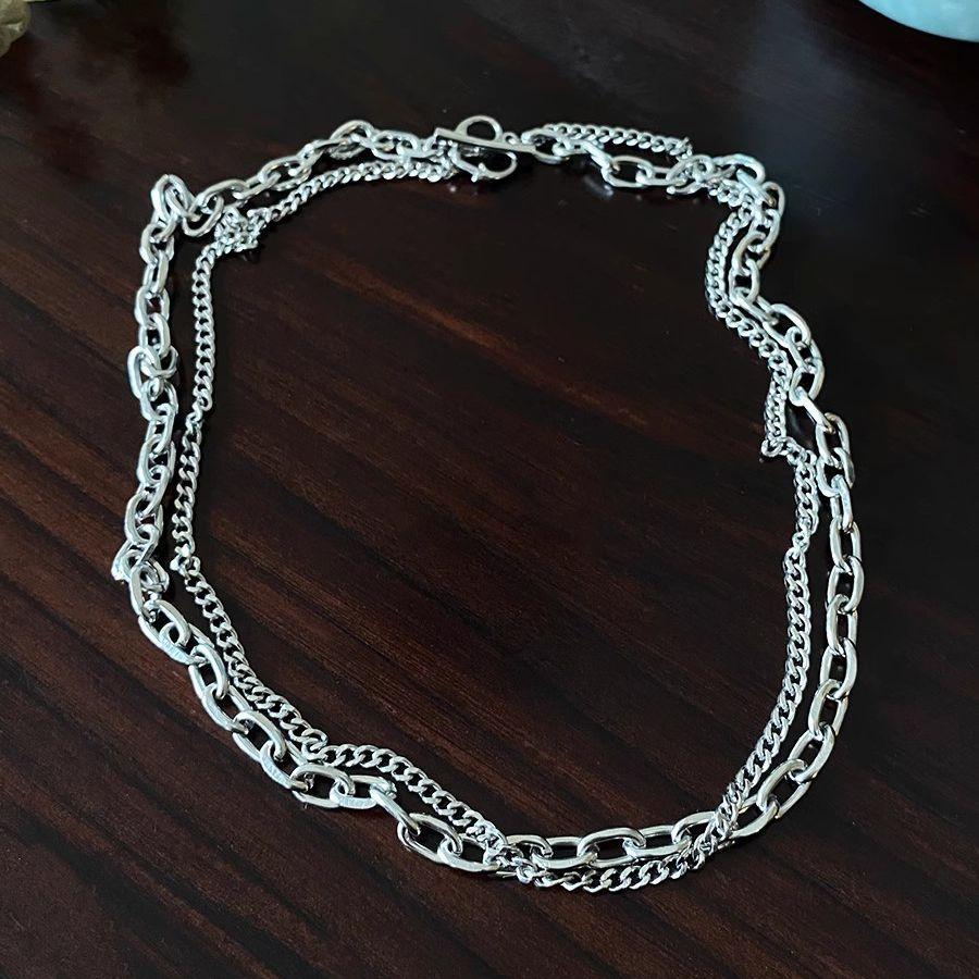 Ожерелье Love с двухслойной пряжкой OT, мужское, модное, нейтрального дизайна, высококачественная хип-хоп цепочка на ключицу, простая и универсальная