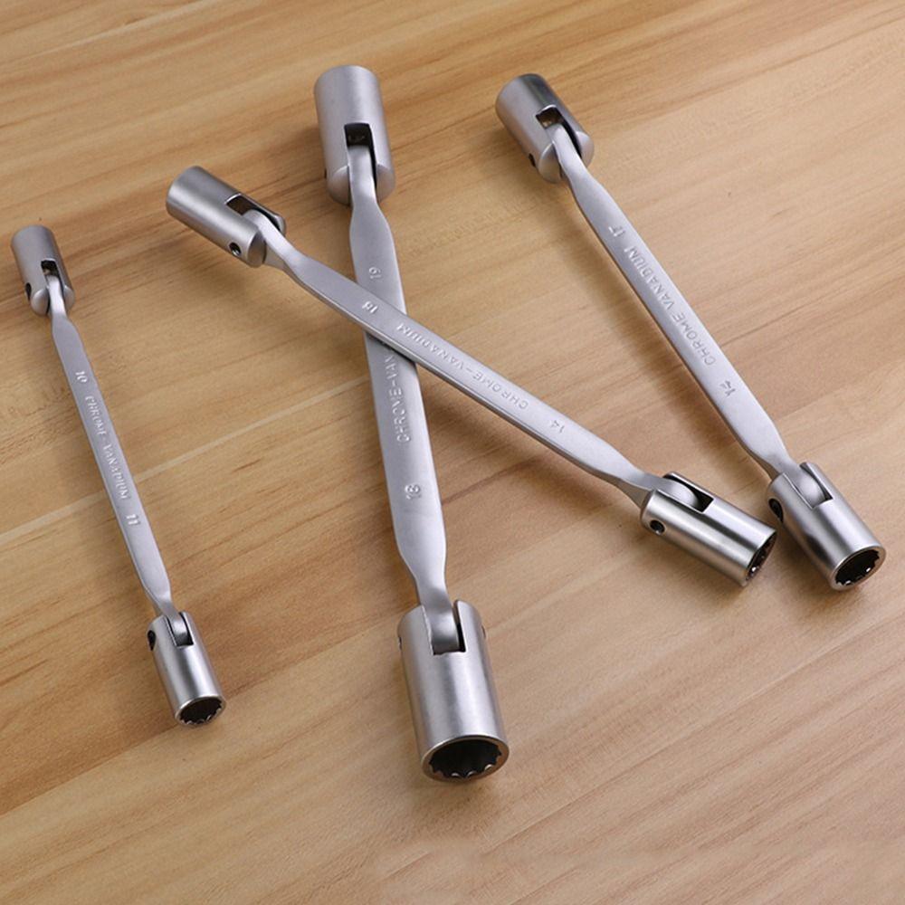 Double Head Dual Head Spanner 12-point Adjustable Wrench Spanner Tool Easy To Use Durable Swivel Head Socket Wrench Household