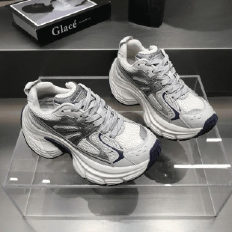 Кроссовки на толстой подошве с увеличением роста, весна-лето 2025, новая женская обувь, универсальные, на шнуровке, модные, повседневные, спортивные кроссовки на мягкой подошве