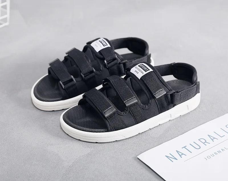 Летние мужские модные сандалии для улицы, спорта, пляжа, для пар, повседневные, плоские, удобные, с открытым носком, крутая обувь, шлепанцы слипоны