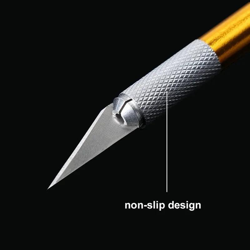 WIKHOSTAR Нож для резьбы по тесту, нескользящая ручка с лезвием 10 шт., скальпель, гравировальный резак, нож для резьбы по скульптуре, кондитерская выпечка