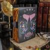 Кожаная книга теней «Луна-мотылёк» | Дневник для заклинаний чакр | Кожаный магический гримуар | Подарок для ведьмы | Блокнот ручной работы