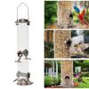Outdoor Hanging Metal Bird Feeder Four Ports Large Capacity Clear Visible Weather-proof Waterproof Yard Garden Bird Feeding Device