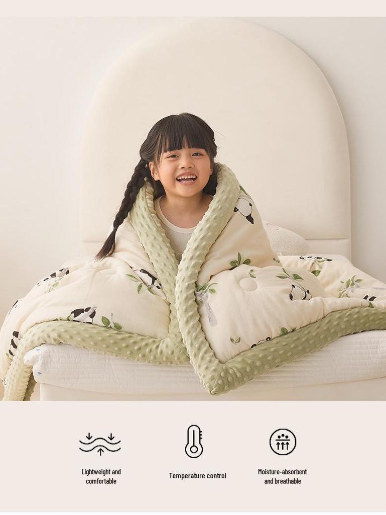 Детское хлопковое одеяло из двойной марли класса А - Всесезонное с соевым наполнителем