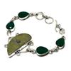 Purpurite Green Onyx Gemstone 925 Silver Plated Jewelry Bracelet 6-8"