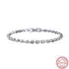 Rinntin Shiny Tennis Bracelet 925 Silver Pear Cut 2*4mm CZ Bazel Setting Luxury Wedding Chain Bracelet Jewelry SB154