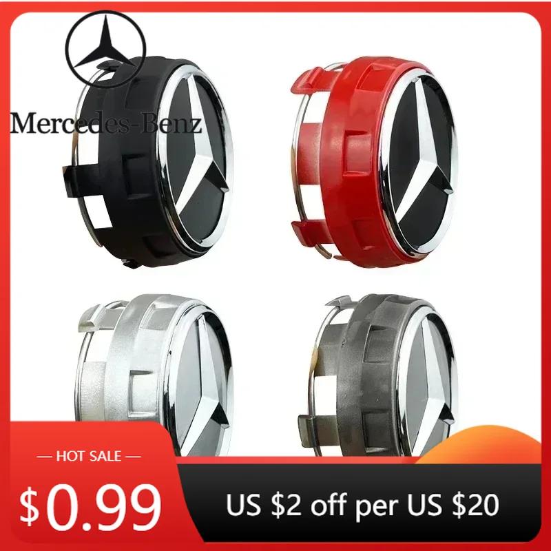 Car Sticker W212 W213 2026 Hot For Benz 4pcs 75mm Black Red Raised Car Styling Wheel Center Cap Emblem For Mercedes Benz AMG A00