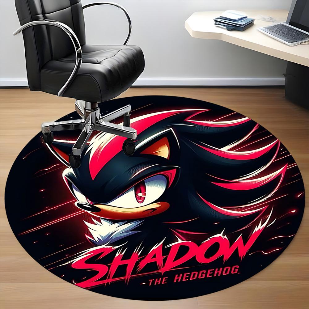 Shadow Hedgehog S-Sonic Office Round Area Rug, Indoor Mat Suitable For Office, Under Office Chairs Bedroom Living Room Home Decor, DT1212070