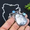 Dendrite Opal, Opal Handmade 925 Sterling Silver Jewelry Necklace 18" C7U04