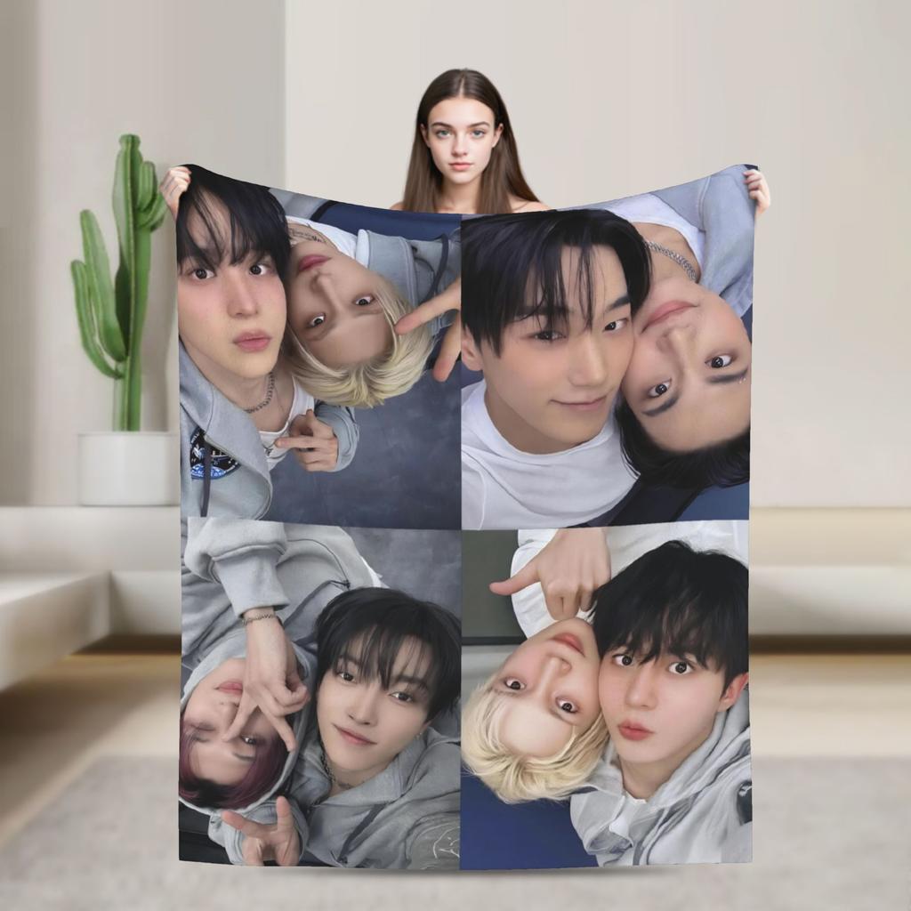 Пледы San Ateezs Kpop Флисовый Текстиль Декор Портативный Ультра-Мягкий Плед Для Дома Дивана Постельного Белья