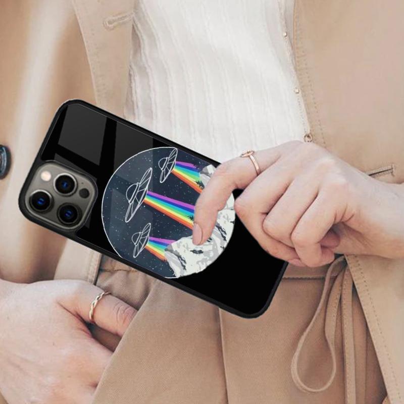 Мультяшный инопланетянин НЛО Магнитный Чехол для Телефона для APPLE iPhone 17 Air 16 14 13 12 Pro Max 15 Plus Беспроводная Зарядка MagSafe Чехол