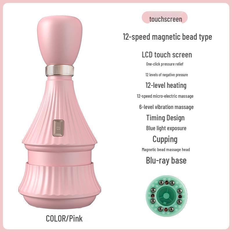 Portable Heated Electric Cupping Device for Full-Body Therapy, Meridian Brushing, and Gua Sha Scraping