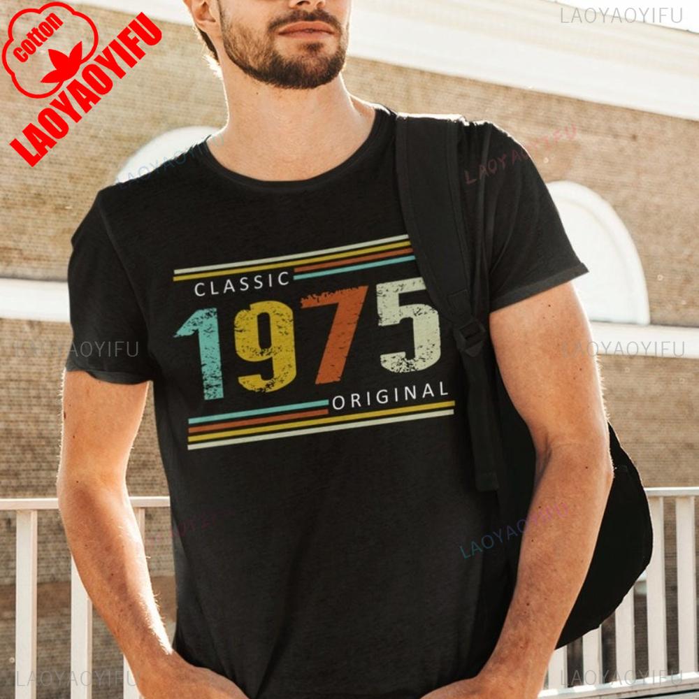 Классическая оригинальная футболка 1975 года Топы Мода Уличный стиль Футболка с круглым вырезом Женская Мужская Хлопок Модная Ретро Подарок Футболка