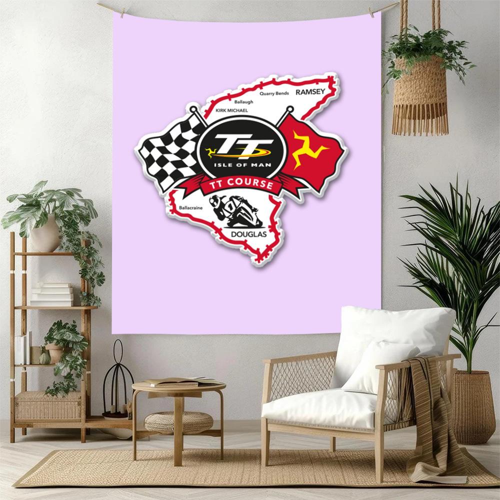 Isle Man Tt Handwoven Tapestry Psychedelic Art Ideal For Reading Corner Studio Wall Dorm Wall All Season Gallery Wall Gift For Birthday