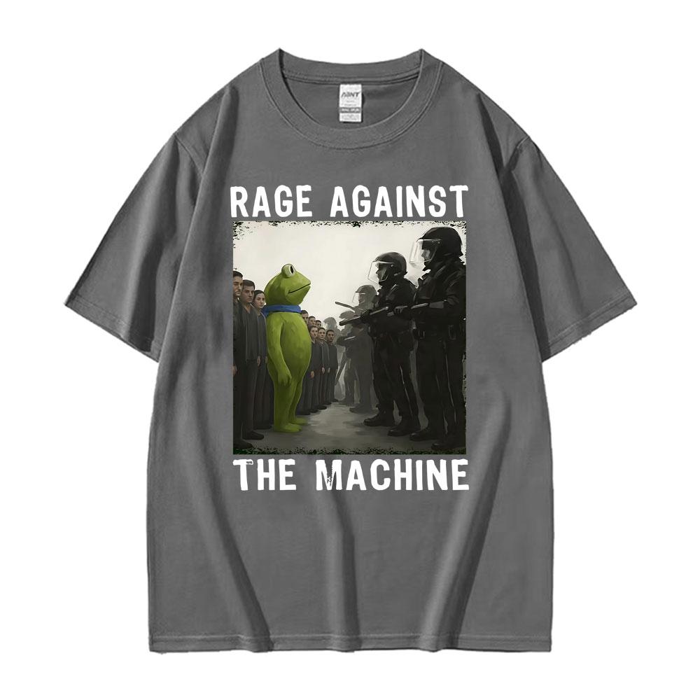 Rage Against The Machine Frog Protest Funny T Shirt Unisex Fashion Trend Oversized Summer Men High Quality 100 Cotton Tshirt