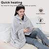 USB Heated Shawl Blanket 2-in-1 Wearable Electric Wrap with Zipper Quick Heat Wireless Heating Shawl for Office Travel Home Use
