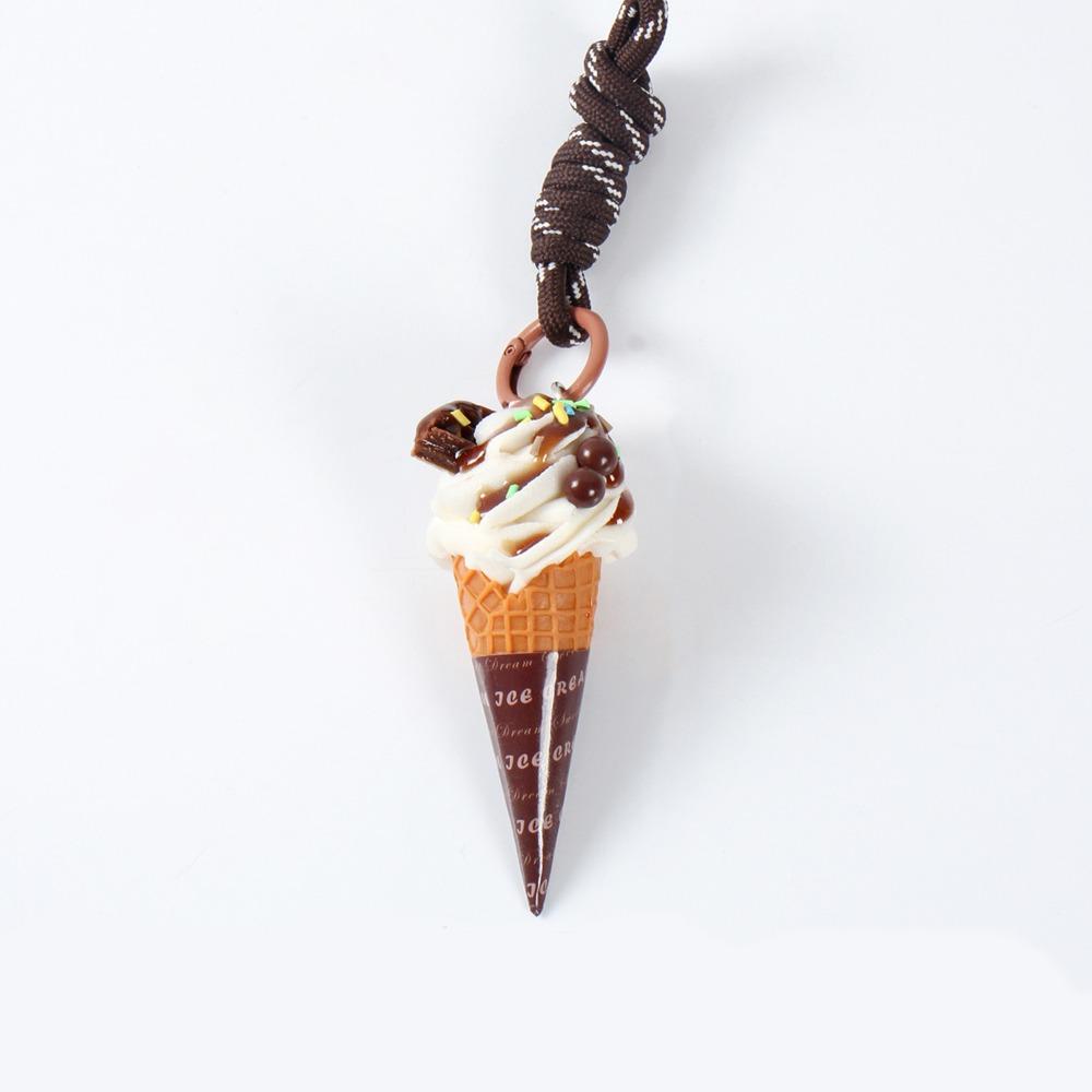 Fruit Flavored Ice Cream Keychain Cute Food Shaped Keyring Realistic Dessert Pendan Men