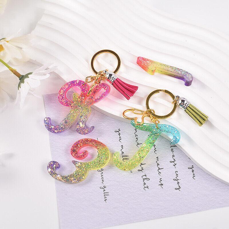 Силиконовая форма для ключей с буквами, алфавит, ювелирный кулон, форма для литья из эпоксидной смолы