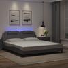 Viana  Bed Frame with LED Lighting without Mattress Grey 180x200 cm