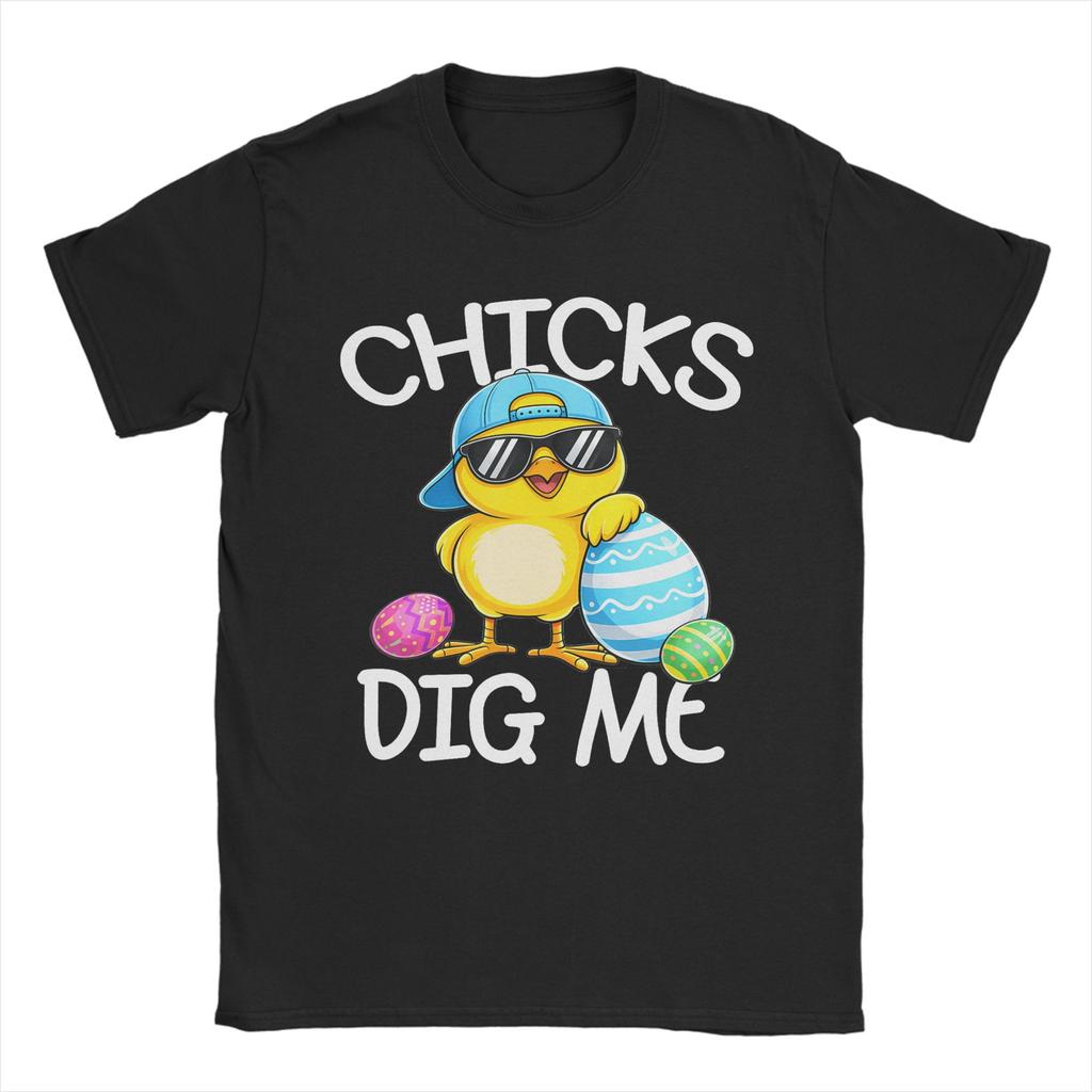 Chicks Dig Me Easter T Shirt Trendy Cool TShirts Short Sleeve Vintage Tshirt Beach 100 Cotton Round Neck Plus Size 5XL Tees