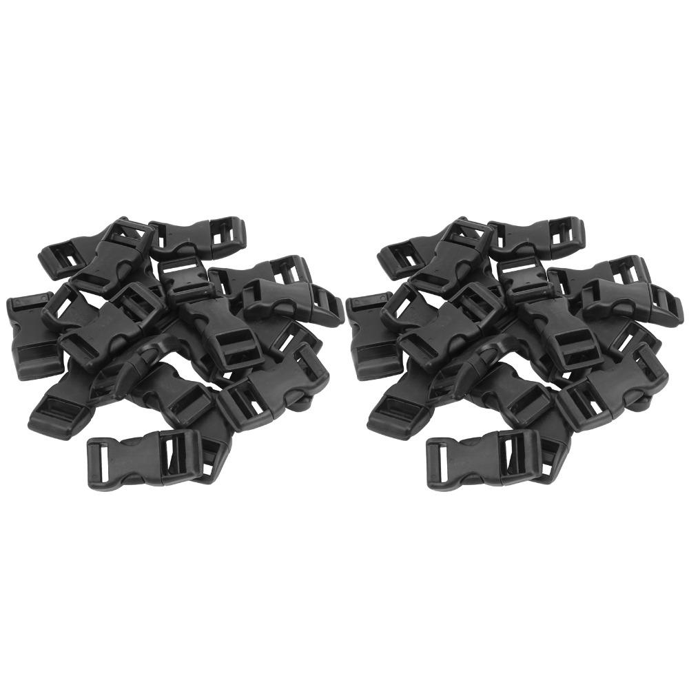 40 Pcs 17mm Mini Buckles Black Adjustable Buckles Durable Flat Buckles Pet Belt